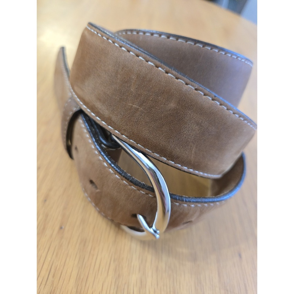 Justin Boots Mens Brown Leather Classic Western Belt Size 54 X5409 Top Grain USA